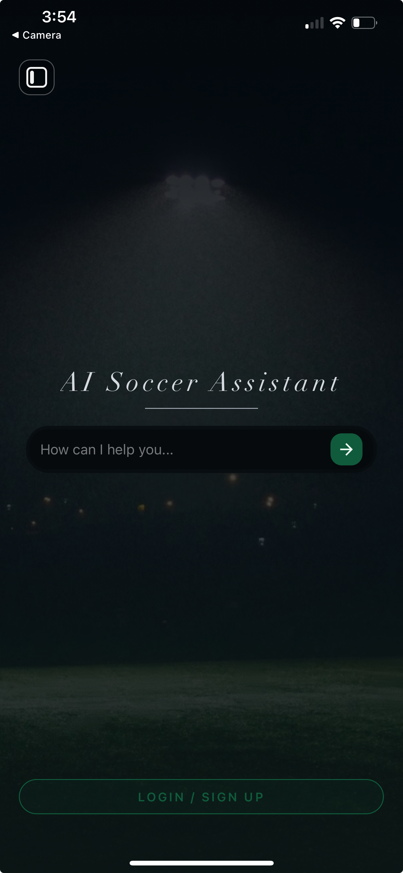 AI Soccer Assistant app interface
